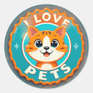 🐱 Cute Cat Lover Gift For Pet Owners And Cat Fans Classic Round Sticker