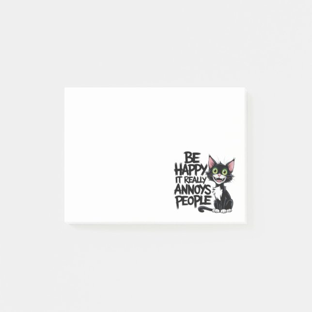 Cute Cat Lover Gift Sarcastic Black Kitty Humour  Post-it Notes (Front)