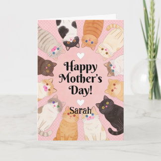 Cute Cat Lover Happy Mothers Day  Card