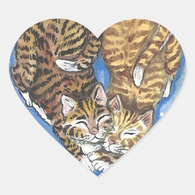Cute Cat Lover Kitten Heart Art Sticker  (Front)