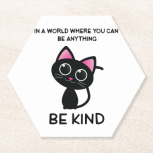 Cute Cat Lover Quotes Paper Coaster