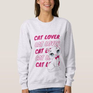 Cute Cat Lover Sweatshirt – Adorable Cartoon Cat
