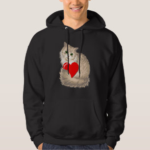 Cute Cat Lover Valentines Day Hearts Hoodie