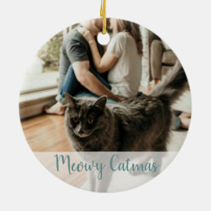 Cute Cat Lover Winter Meowy Catmas Christmas Ceramic Tree Decoration