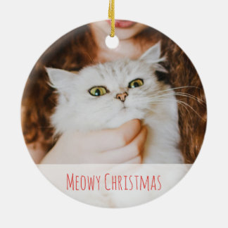 Cute Cat Lover Winter Meowy Christmas Ceramic Tree Decoration