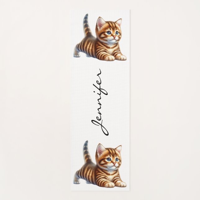 Cute Cat Lover Yoga Mat (Front)