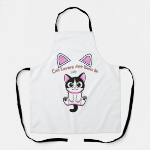 Cute Cat Lovers Are Born In July   Apron