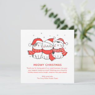 Cute Cat Lovers Christmas Playful Business Holiday Card