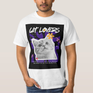 Cute cat lovers design t-shirt