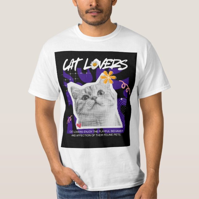 Cute cat lovers design t-shirt (Front)