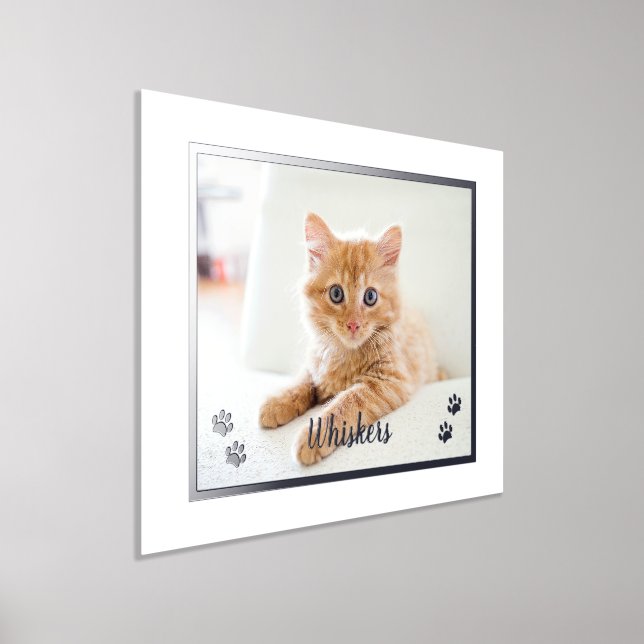Cute Cat Lovers Personalised Pet Photo Foil Prints (Laydown)