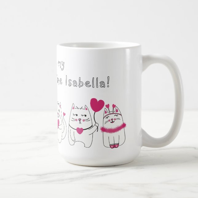 Cute Cat Lovers Valentine's Day  Coffee Mug (Right)