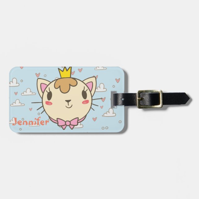 Cute Cat Luggage Tag (Front Horizontal)