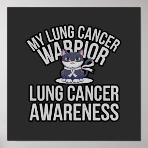 Cute Cat Lung Cancer Warrior Show Your Strength Poster
