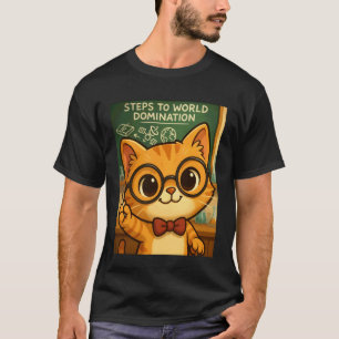 Cute Cat Mastermind Classroom Chalkboard Plan T-Shirt