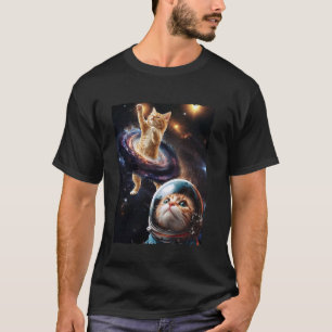 Cute Cat Meme Outerspace Galaxy Space Astrology T-Shirt