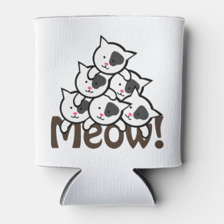 Cute Cat(Meow)black Can Cooler