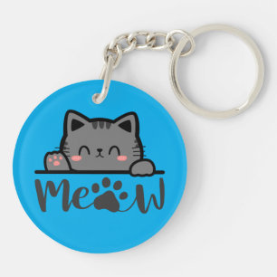 Cute Cat Meow Keychain – Funny Kitty Gift