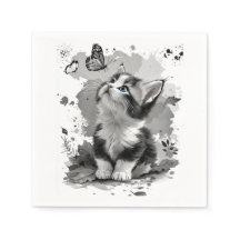Cute Cat Meow Paper Napkins