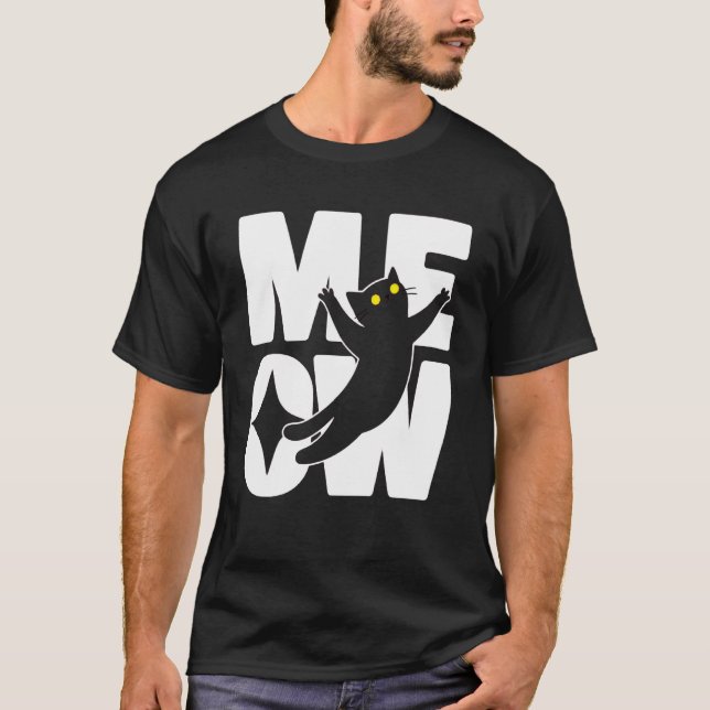Cute Cat MEOW Pink Cat Lover T-Shirt (Front)