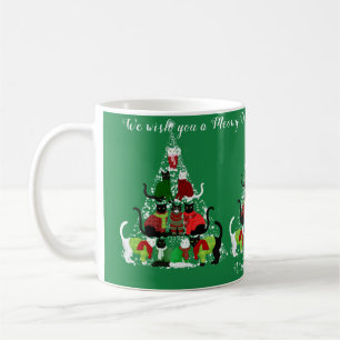 Cute Cat Meowy Christmas Tree Personalized  Coffee Mug