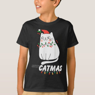Cute Cat Merry Catmas Christmas Cat Lovers Santa P T-Shirt