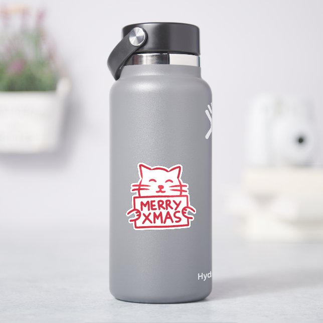 Cute Cat Merry Xmas (HydroFlask)