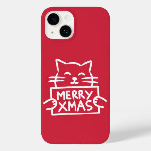 Cute Cat Merry Xmas Case-Mate iPhone 14 Case