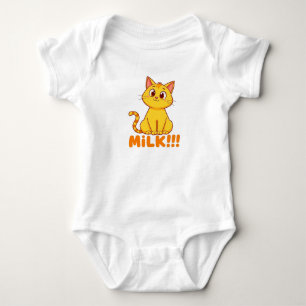 🐱 Cute Cat Milk Baby Bodysuit Funny Infant Gift