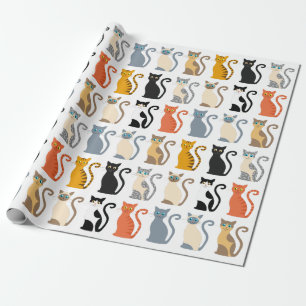 Cute Cat Mix Wrapping Paper