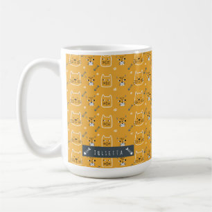 Cute Cat Modern Pattern Personalised Coffee Mug