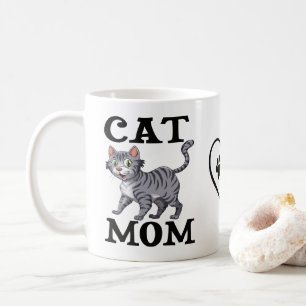 Cute Cat Mom Gift Gray Tabby Tiger Kitty Coffee Mug