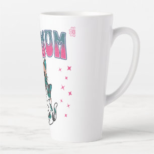 Cute Cat Mom Illustration Cozy Feline Art Latte Mug