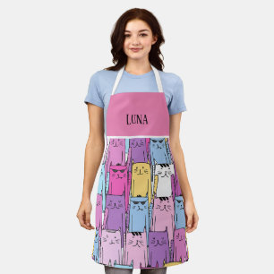 Cute Cat Mom Personalized Apron