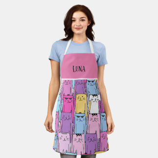 Cute Cat Mom Personalized Apron