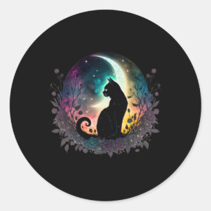 Cute Cat Motifs Cat Classic Round Sticker