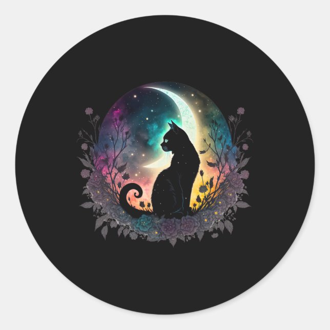 Cute Cat Motifs Cat  Classic Round Sticker (Front)