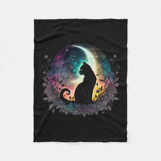 Cute Cat Motifs Cat  Fleece Blanket (Front)