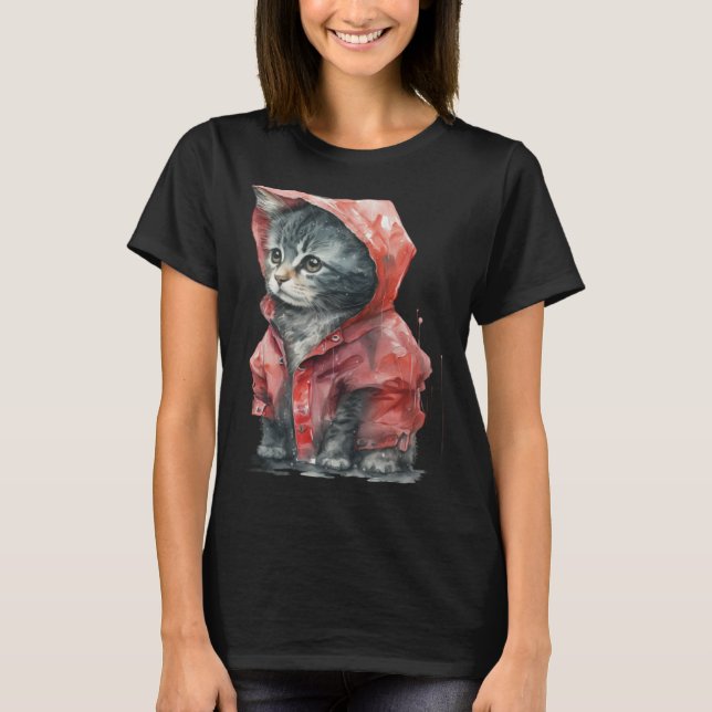 Cute Cat Motifs Cat T-Shirt (Front)
