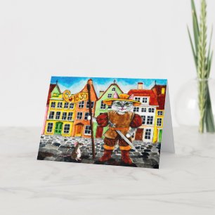 Cute Cat Mouse Estonian Folklore Greeting Card