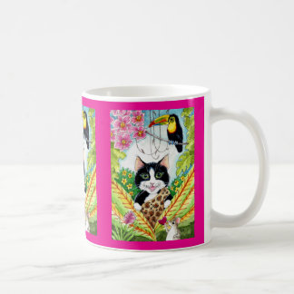 Cute Cat mouse toucan heart jungle mug
