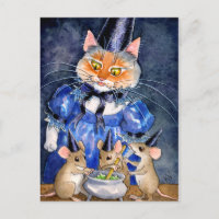Cute Cat Mouse Witch Halloween autumn cauldron