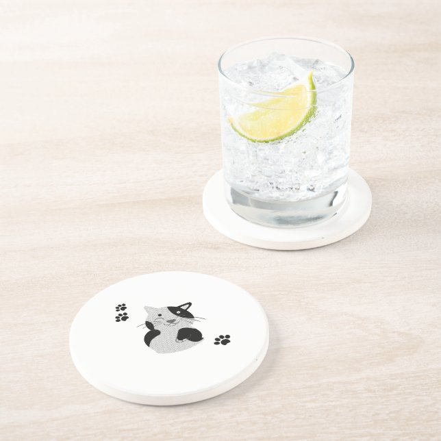 Cute Cat Mug Coaster (Side)