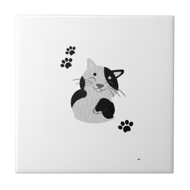 Cute Cat Mug Tile (Front)