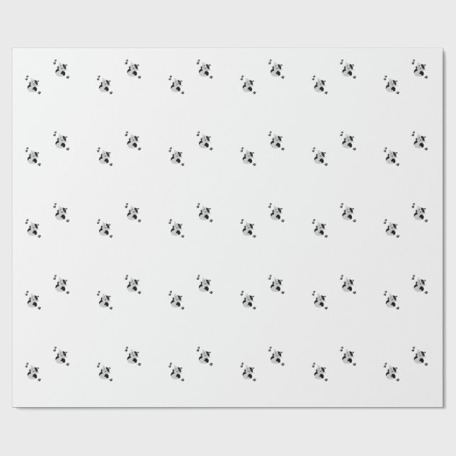 Cute Cat Mug Wrapping Paper (Flat)