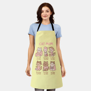 Cute cat mum cartoon gift for mother apron
