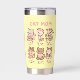 Cute cat mum cartoon gift for mother insulated tumbler