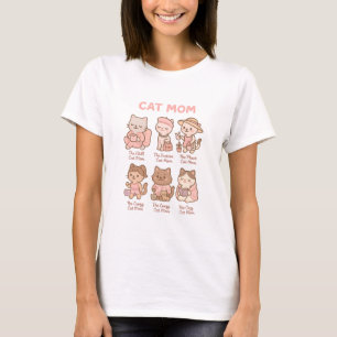Cute cat mum cartoon gift for mother T-Shirt