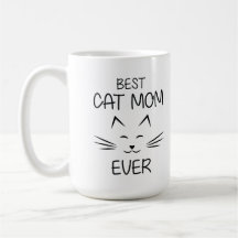 Cute Cat Mum Ever Typography Illustration Gift