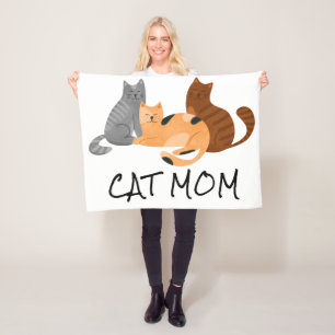 Cute Cat Mum Fleece Blanket
